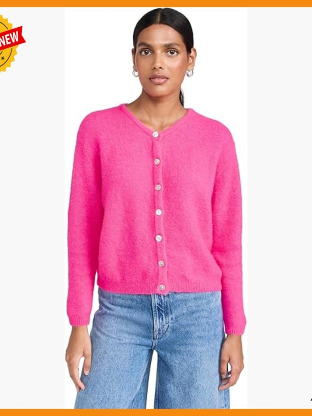 Cropped Cardigan Premium Italian Yarn Button Closure Cozy Knit